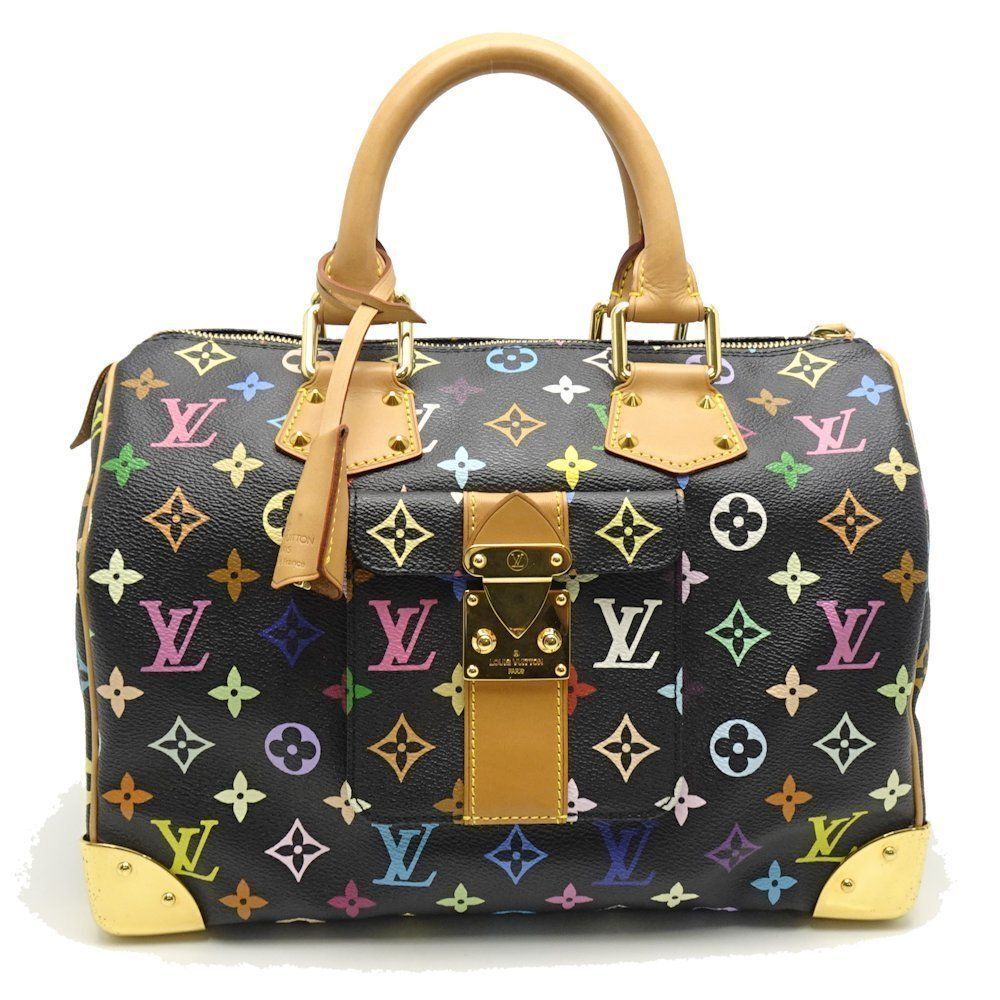 Louis Vuitton Multicolor Speedy 30 Noir Shoulder Bag Black